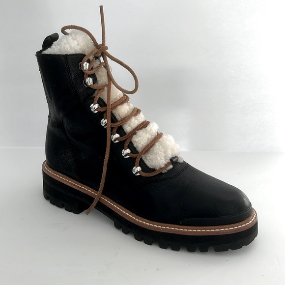 MARC FISHER $199 Shoes Womens Izzie Genuine Shearling Lug Sole Boot Size 6 NEW - Picture 7 of 10